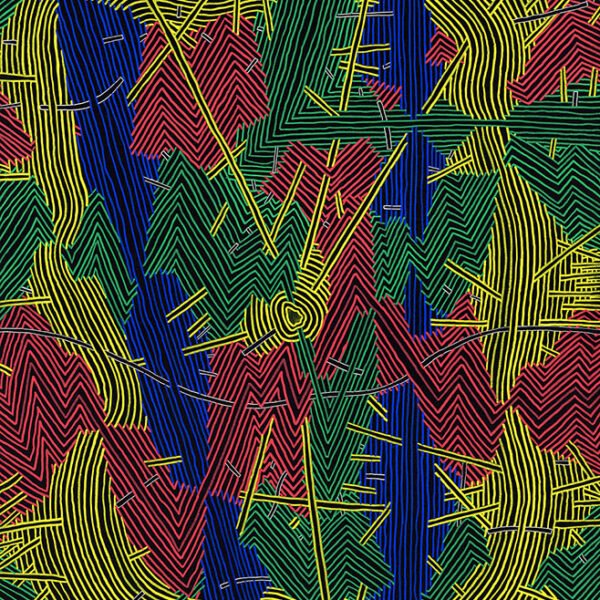 Scouting Abstract Painting - colourful overlapping lines